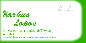 markus lopos business card